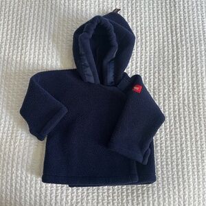 Widgeon Navy Fleece Jacket with Hood